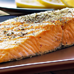 Cedar-Plank Salmon grilling over a hot grill, infused with smoky aromas and perfectly cooked, ready to be enjoyed.