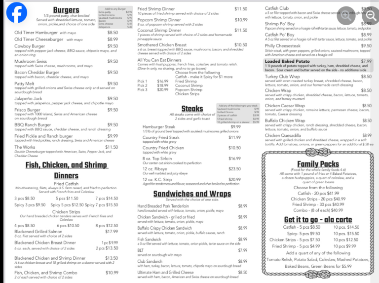 The Catfish Cafe menu 1 768x573