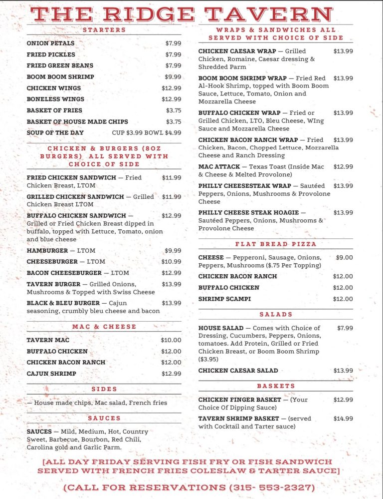 The ridge tavern menu 768x999