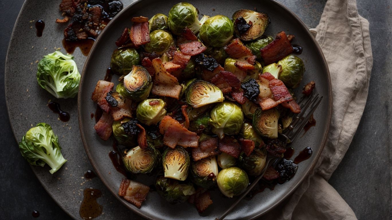 Brussels Sprouts with Bacon and Balsamic Recipe A combination of sauted Brussels sprouts and bacon finished with a balsamic reduction